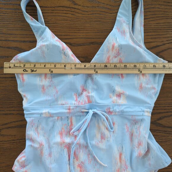 Summersalt One-Piece Women's Swimsuit 8 Abstract Pastel V-Neck Waist Tie Lined - Picture 14 of 16